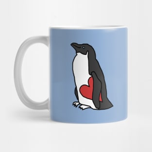 Penguin Holding Your Heart of Love on Valentines Day Mug